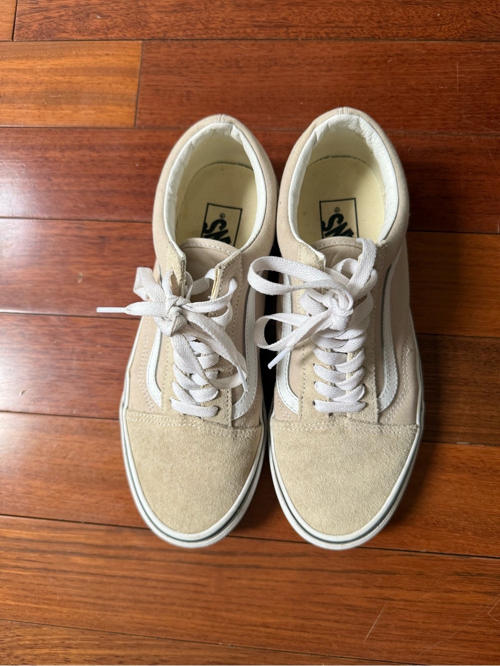Vans Old Skool Suede Sneakers in Beige and White